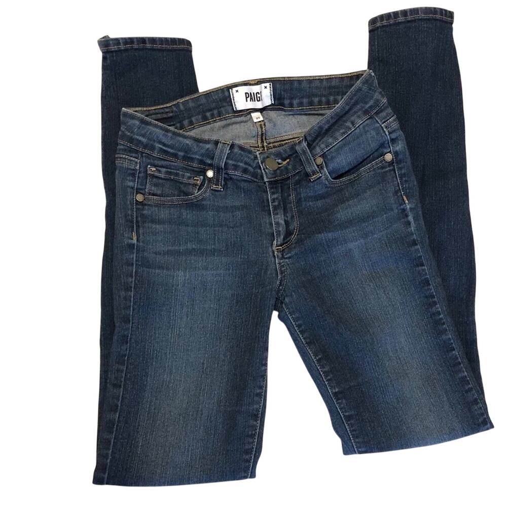 PAIGE Skinny Denim Jeans Medium Wash Ankle Womens 25 Blue Mid Rise Casual